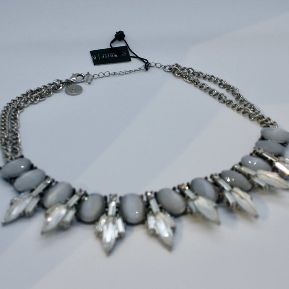 WH/BM Cat-Eye Crystal Spike Short Necklace - Picture 6 of 14